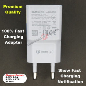 Premium Quality Samsung 100% Fast Charging Usb Adapter 2 Pin / 15 Watt – White