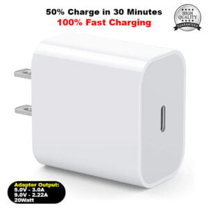 High Quality Apple Iphone 100% Fast Charging PD Adapter 2 Pin / 20 Watt