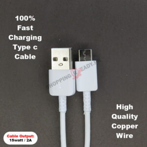 Samsung S10 100% Fast Charging & Fast Data Transfer USB to Type C Data Cable 15Watt / 2A – White