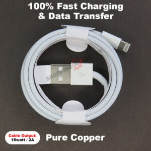 Apple Iphone 5 100% Fast Charging & Data Transfer USB to Lightning Cable 15Watt / 2A / 1M – White